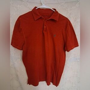 John Varvatos Men's Medium Red Peace Sign Short Sleeve Polo Shirt